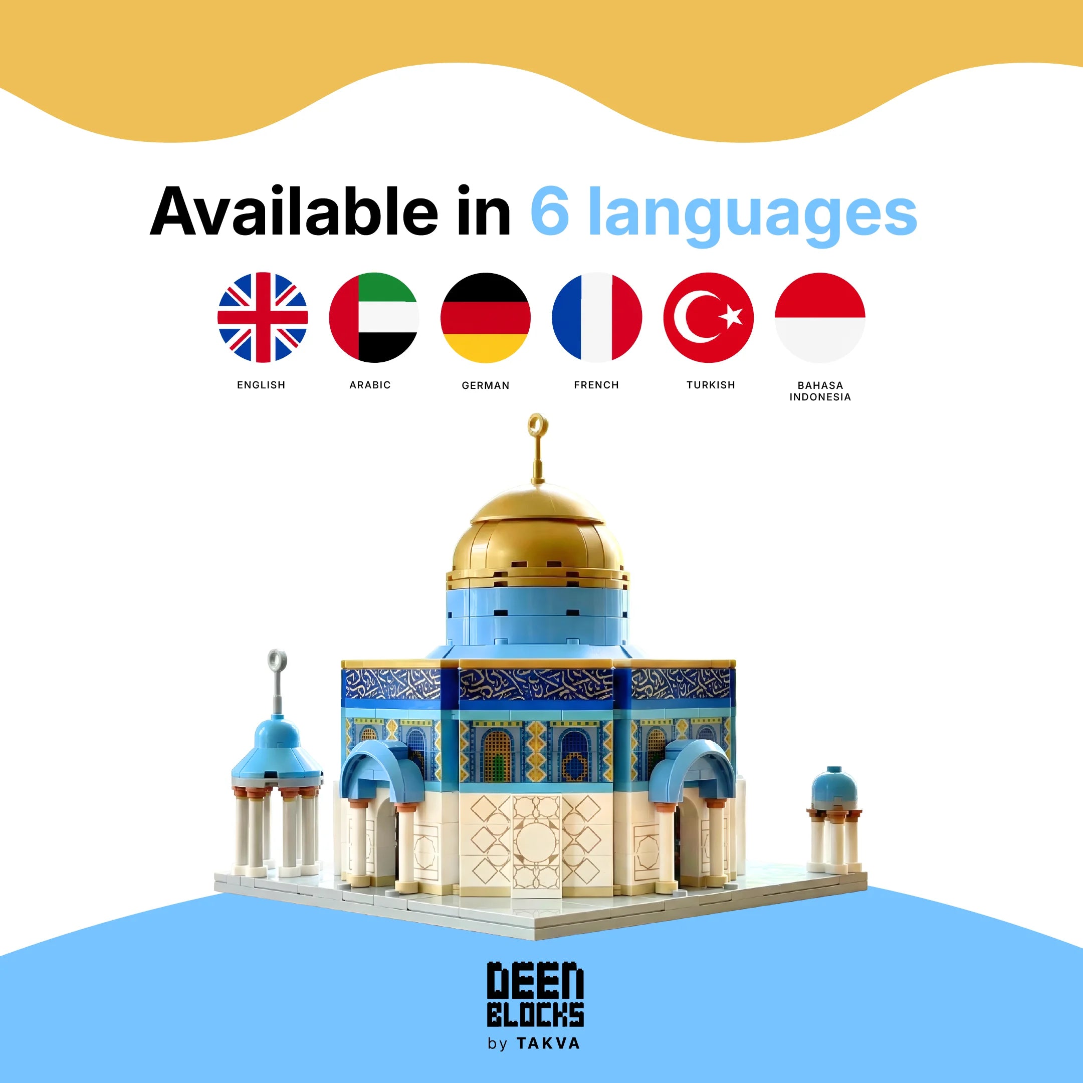 Scholar-verified guidebook included with the DeenBlocks Dome of the Rock set, covering Al-Aqsa and Islamic history