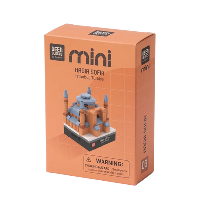 Retail box for the Hagia Sophia mini building blocks set, with the DEENBLOCKS Mini logo and the finished model pictured on the front